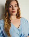 Frances Embroidered Linen Blouse - Cielo Blue | Plus Size & Straight Size Women's Fashion | Universal Standard
