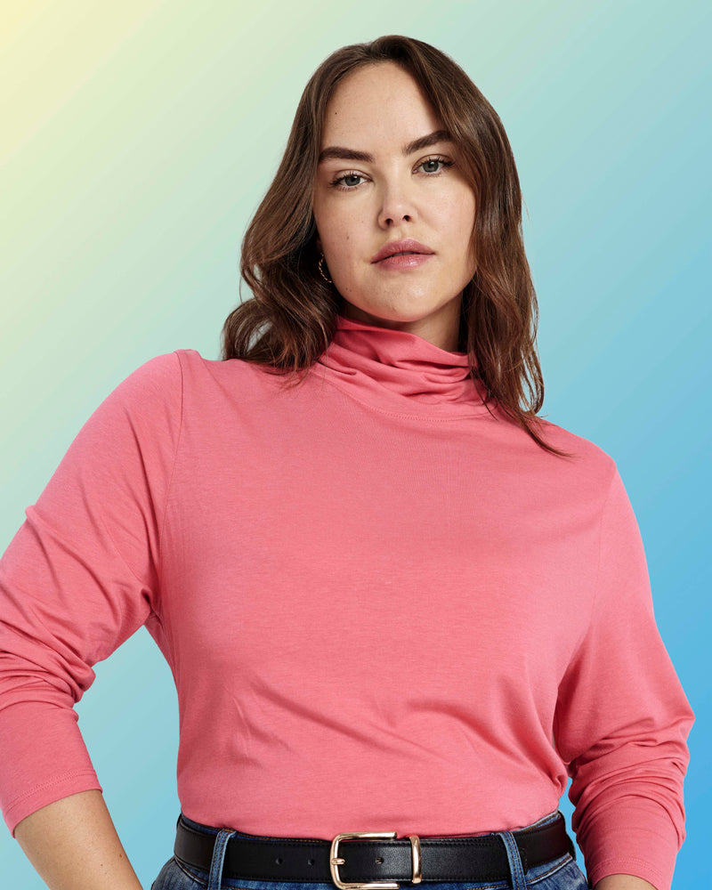 Close Fit Turtleneck - Rapture Rose