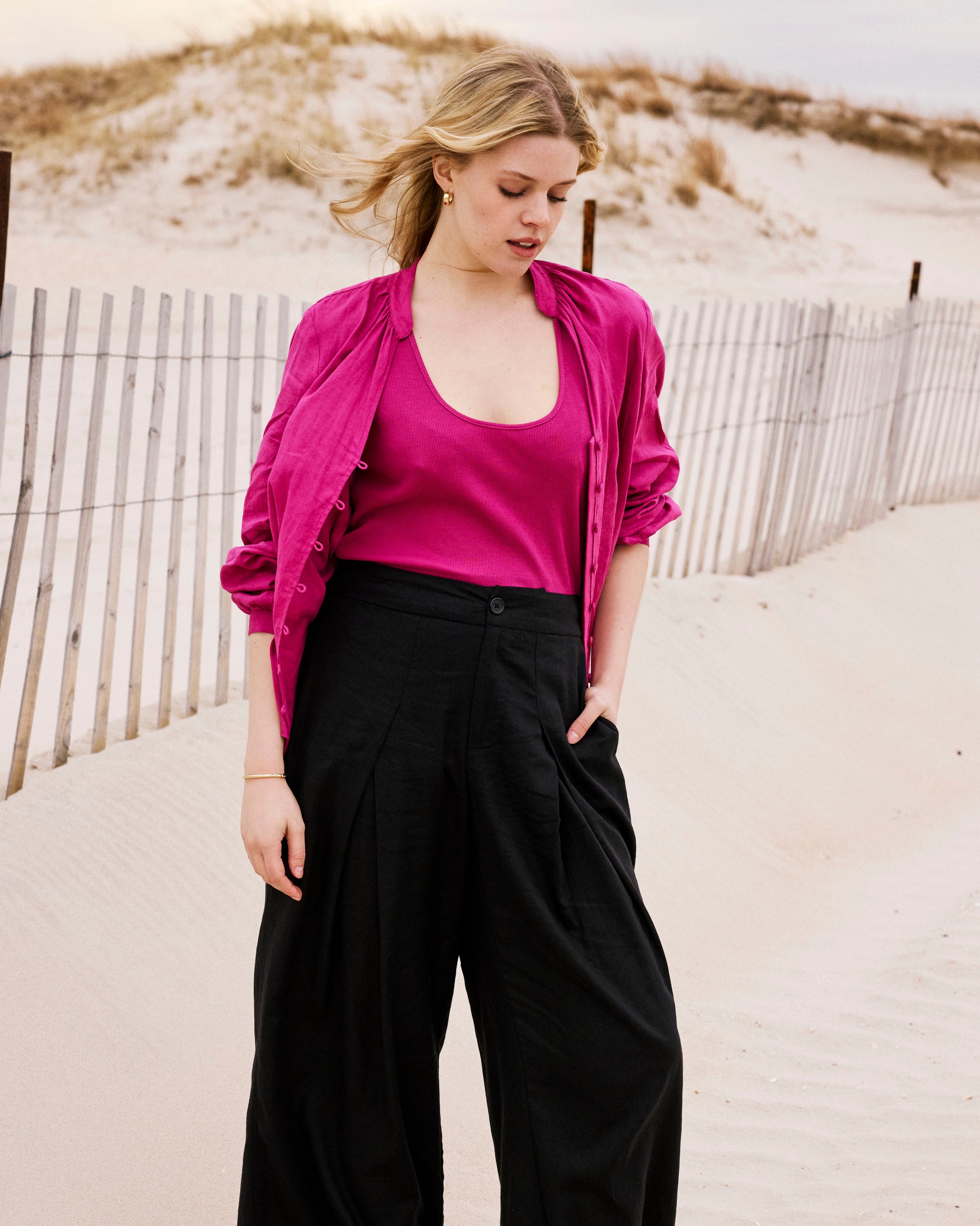 Marley Wide Leg Linen Blend Pants - Black | Plus Size & Straight Size Women's Fashion | Universal Standard