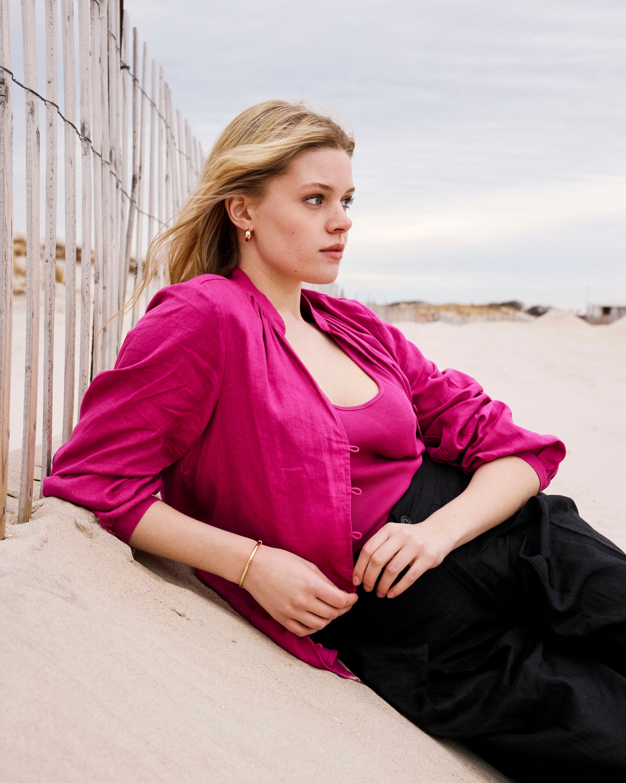 Avalon Linen Blouse - Hyper Pink | Plus Size & Straight Size Women's Fashion | Universal Standard