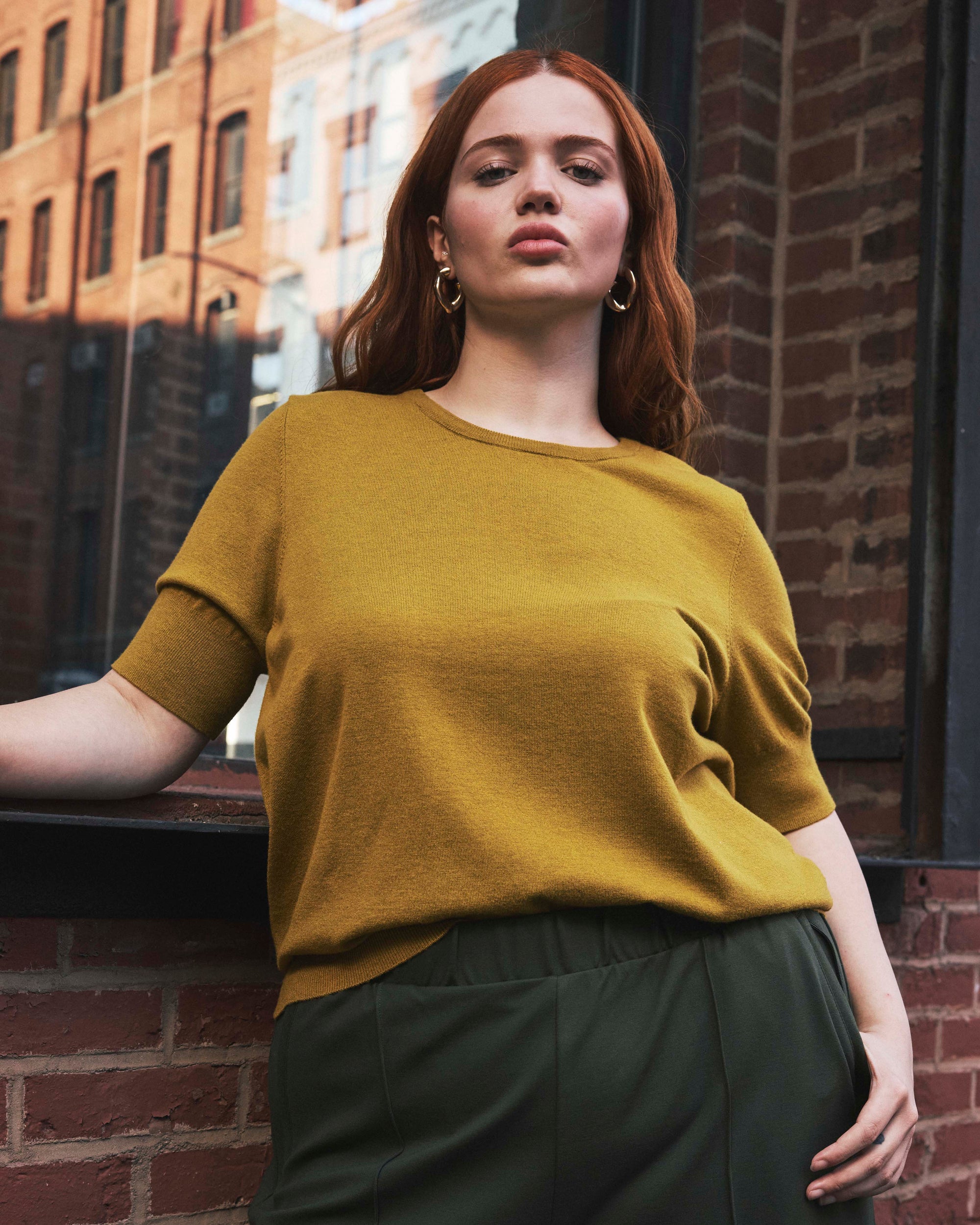 Savvy Fine Knit Sweater Top - Martini Olive | Plus Size & Straight Size Women's Fashion | Universal Standard