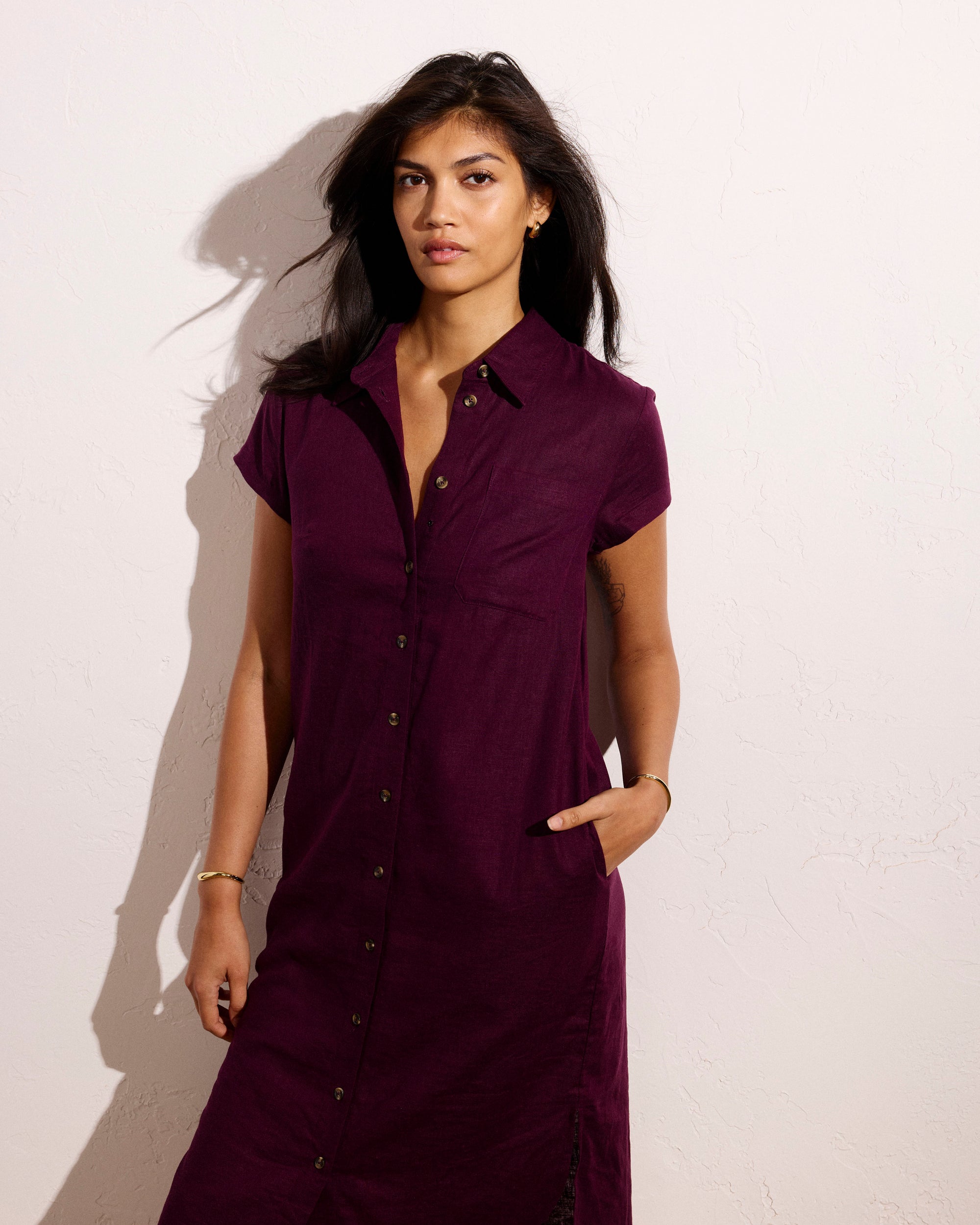 Dune Linen Shirtdress - Acai Universal Standard Dune Linen Shirtdress - Acai Universal Standard