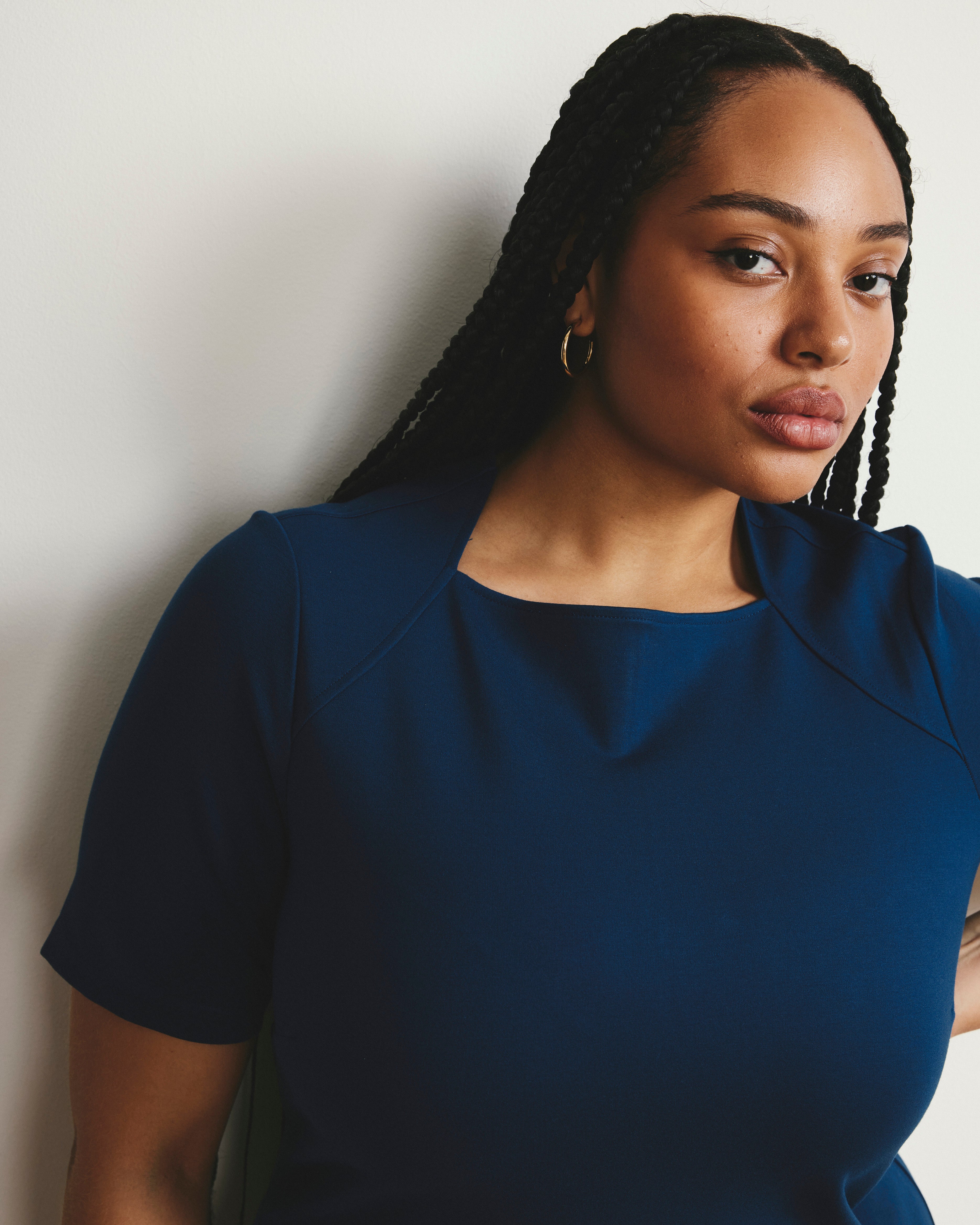 Envelope Neck Ponte Dress - Deep Teal – Universal Standard