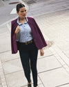 Lennox Collarless Ponte Blazer - Plum Caspia | Plus Size & Straight Size Women's Fashion | Universal Standard