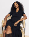 Zadie Liquid Jersey Gathered Dress - Black | Plus Size & Straight Size Women's Fashion | Universal Standard