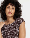 Heatwave Divine Jersey Flared Top - Brown/White Dot Print | Plus Size & Straight Size Women's Fashion | Universal Standard