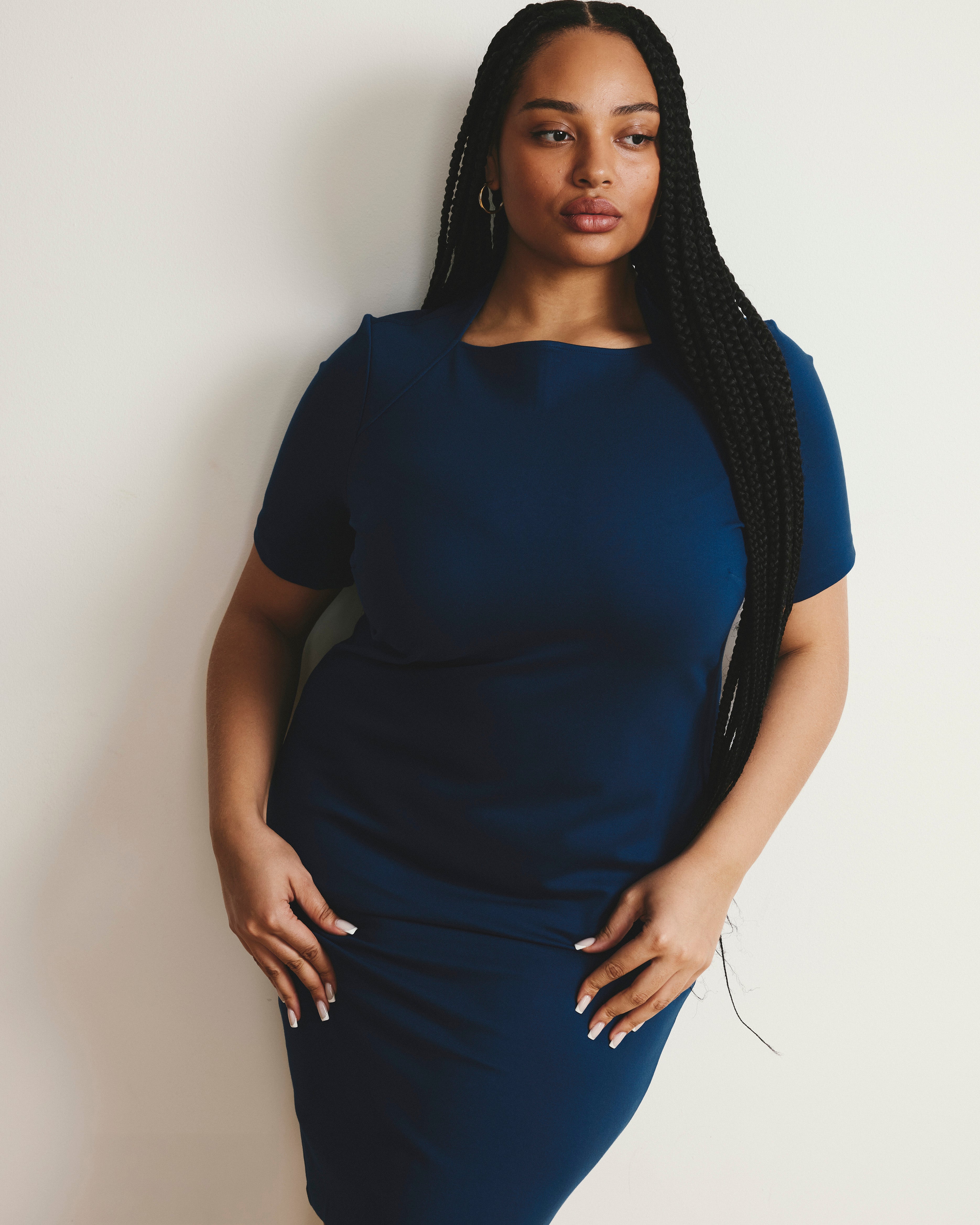 Envelope Neck Ponte Dress - Deep Teal – Universal Standard