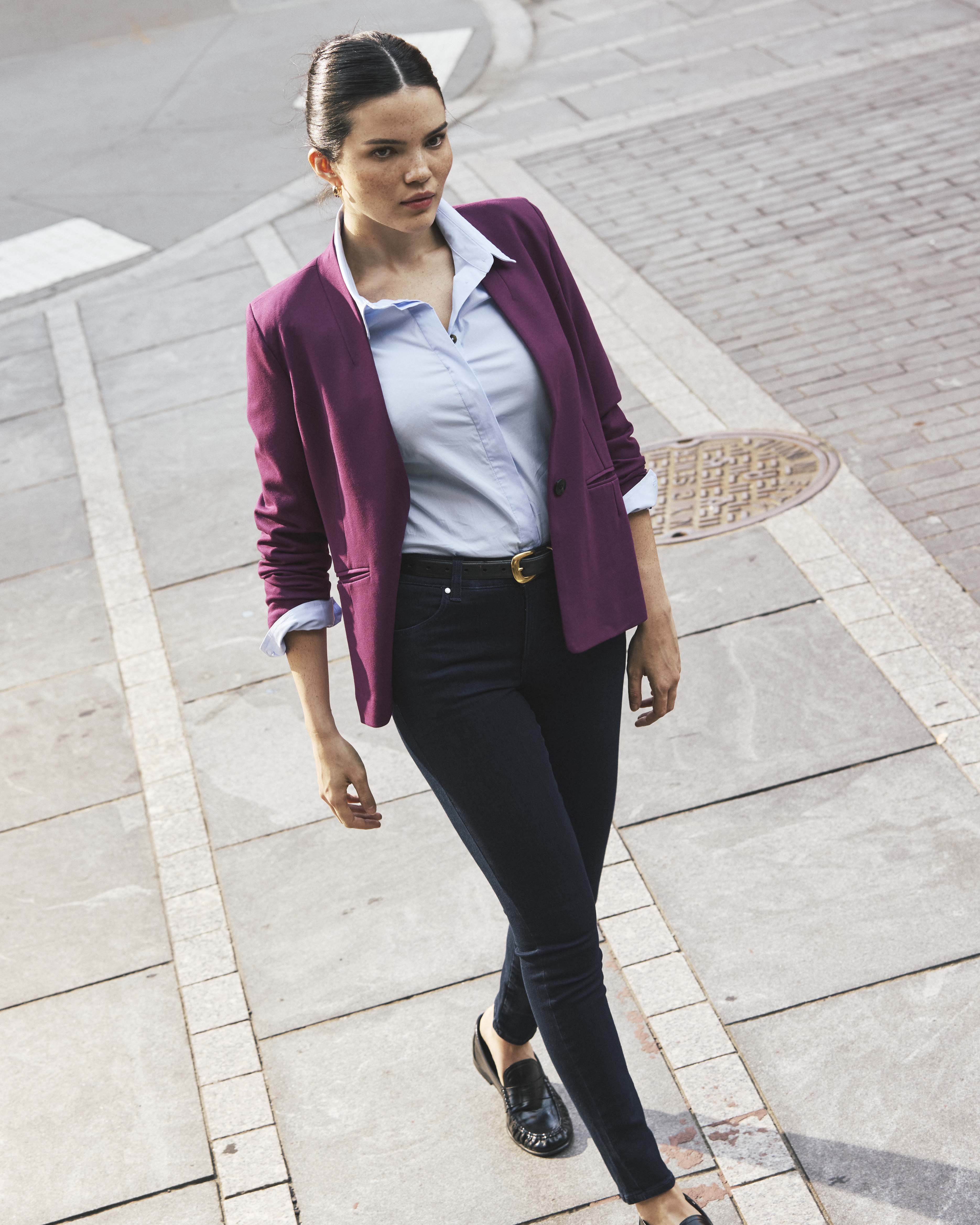 Elbe Stretch Poplin Shirt Classic Fit - Serene Blue | Plus Size & Straight Size Women's Fashion | Universal Standard