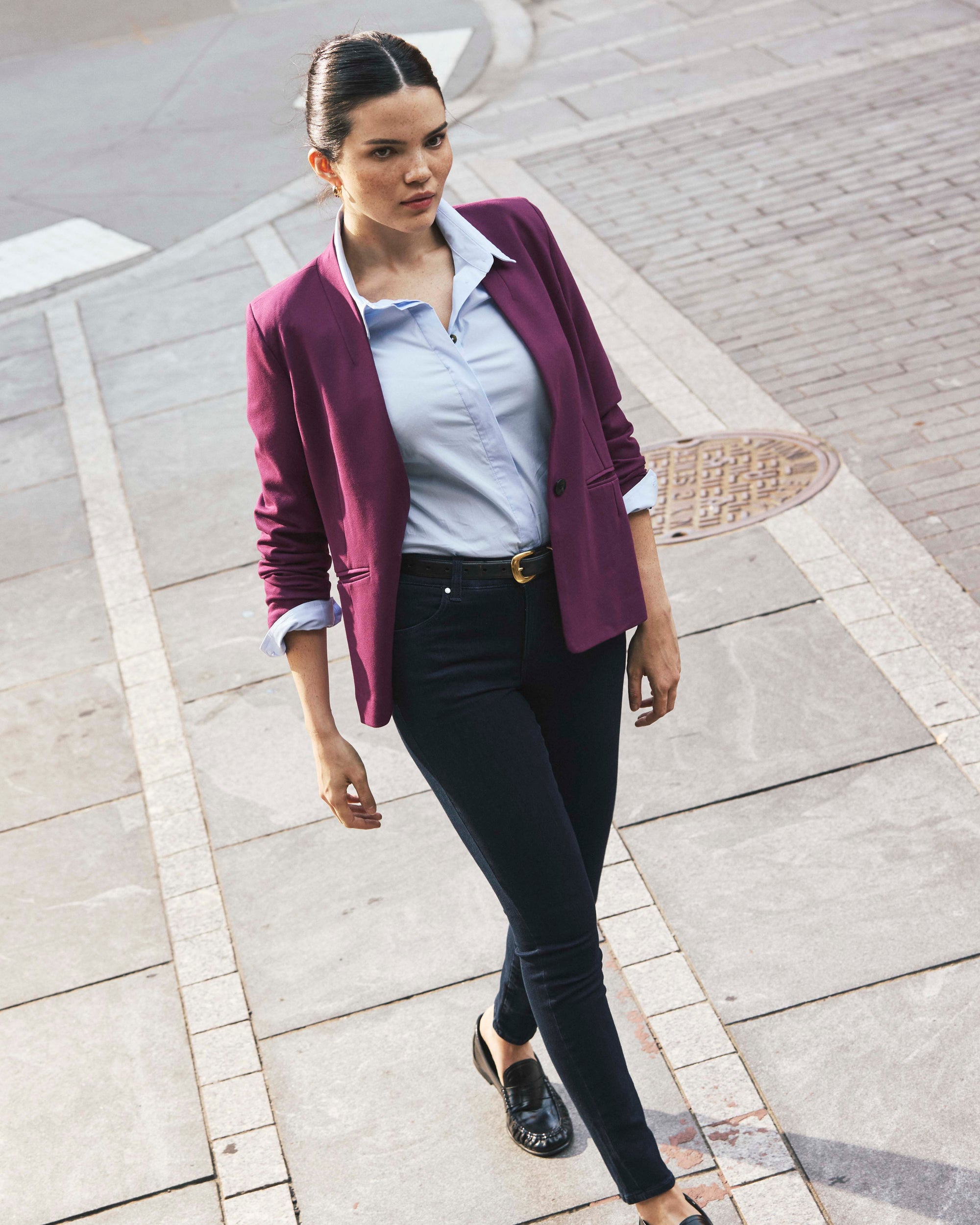 Elbe Stretch Poplin Shirt Classic Fit - Serene Blue | Plus Size & Straight Size Women's Fashion | Universal Standard