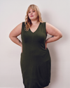 Lila Tie-Back Liquid Jersey Dress - Coratina Green | Plus Size & Straight Size Women's Fashion | Universal Standard