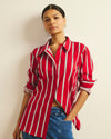 The Artist Poplin Shirt - Red/Black/White Stripe | Plus Size & Straight Size Women's Fashion | Universal Standard