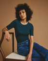 Cloud Rib Short Sleeve Crew Neck Tee - Deep Sea | Plus Size & Straight Size Women's Fashion | Universal Standard