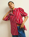 The Artist Poplin Shirt - Red/Black/White Stripe | Plus Size & Straight Size Women's Fashion | Universal Standard