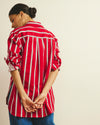 The Artist Poplin Shirt - Red/Black/White Stripe | Plus Size & Straight Size Women's Fashion | Universal Standard