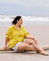Luisa Short Sleeve Linen Blend Shirt - Yellow Confetti Print | Plus Size & Straight Size Women's Fashion | Universal Standard