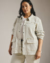 Denim Utility Jacket - Railroad Stripe