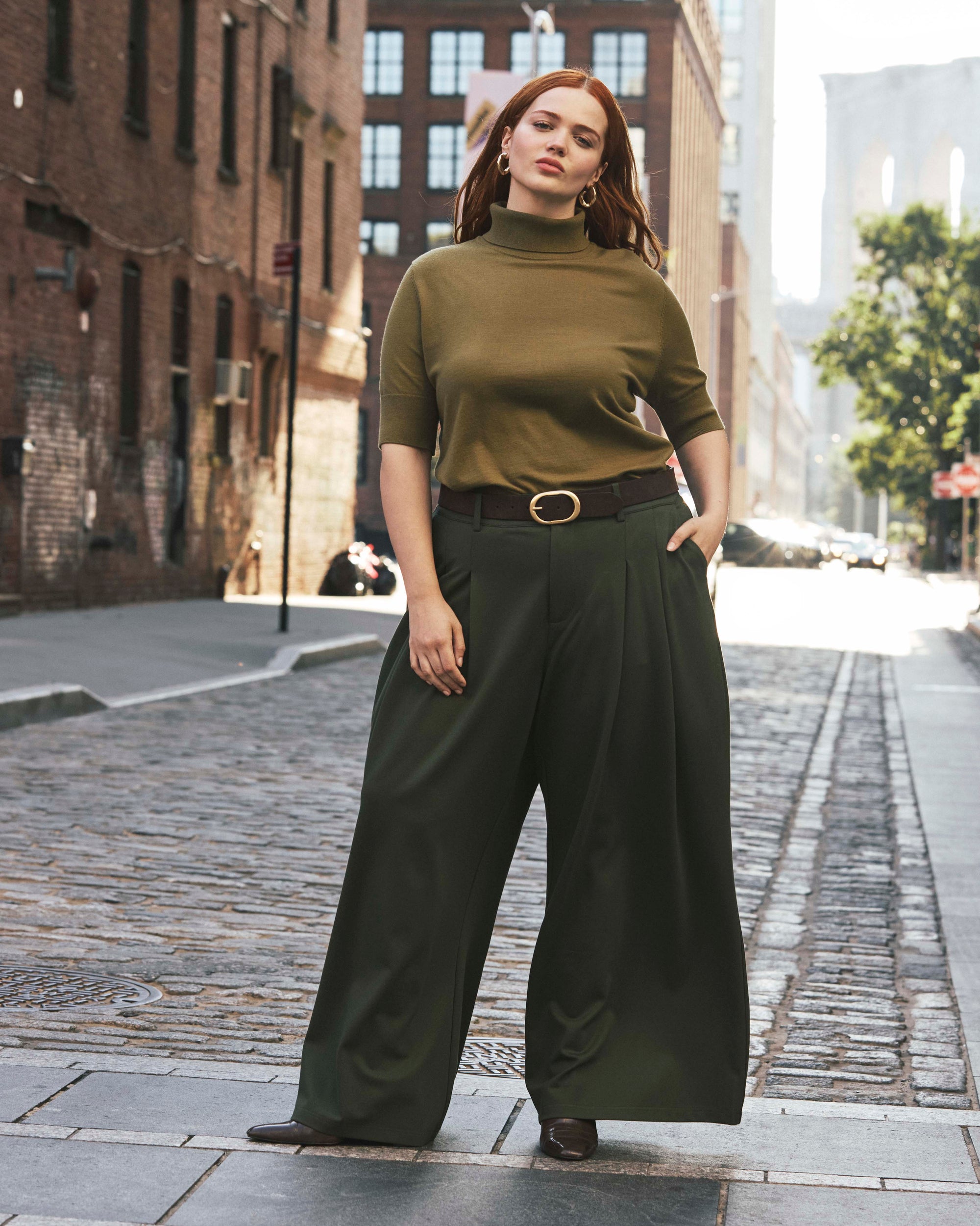 Savvy Fine Knit Turtleneck Sweater Top - Capulet Olive | Plus Size & Straight Size Women's Fashion | Universal Standard