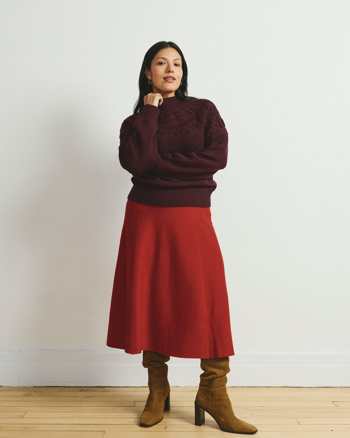 Leonora Sweater Skirt - Autumnal Red