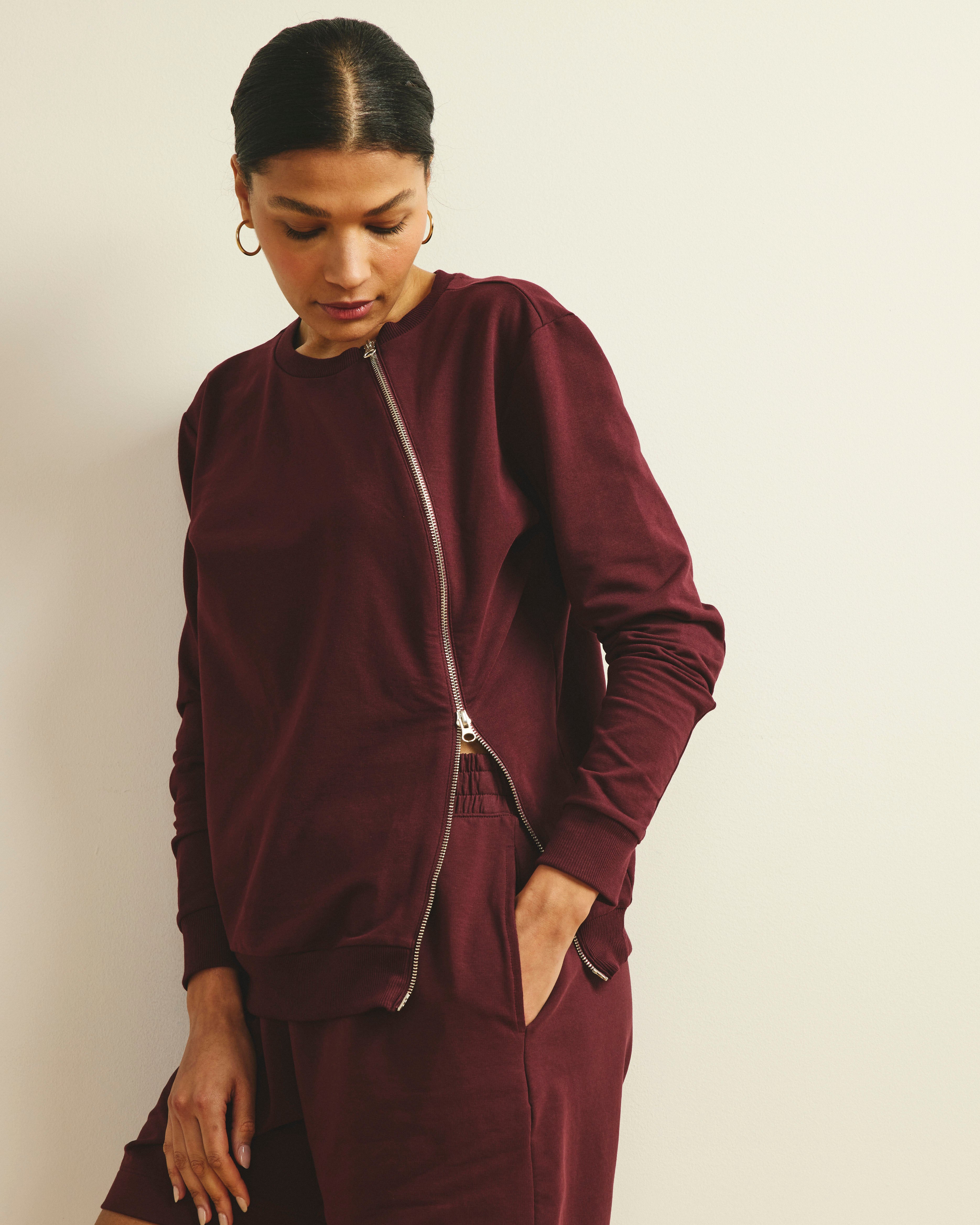 Meridien Zip Sweatshirt - Black Cherry – Universal Standard