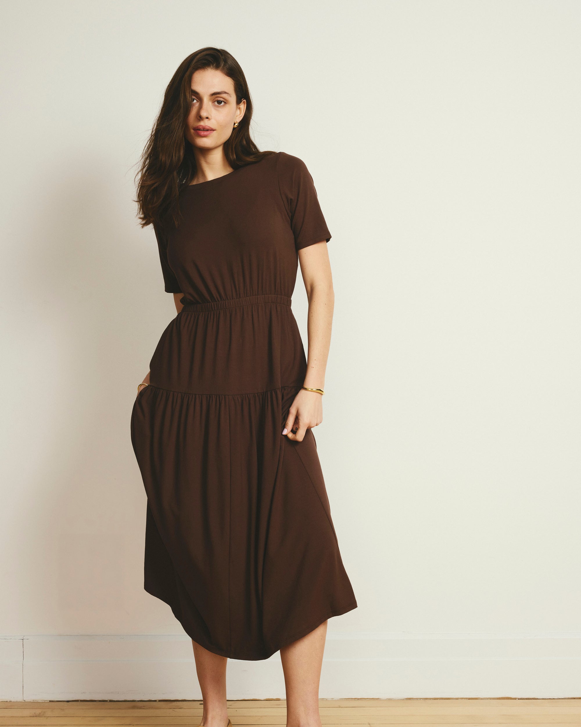 knee length dresses for ladies Equipment Thea Silk Midi Dress