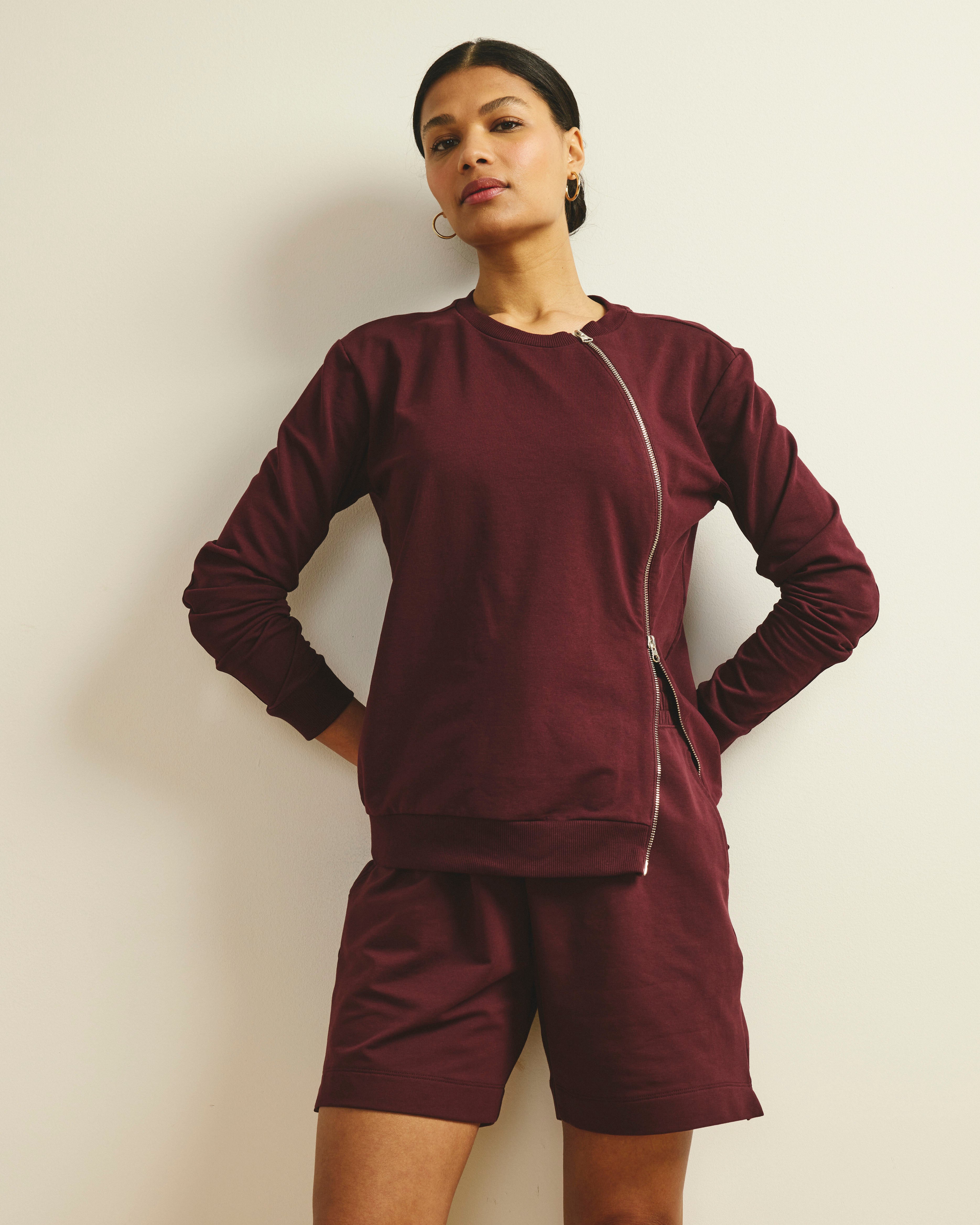 family japan 25aw スウェット Meridien Zip Sweatshirt - Black Cherry – Universal Standard