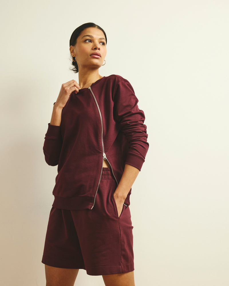 Meridien Zip Sweatshirt - Black Cherry