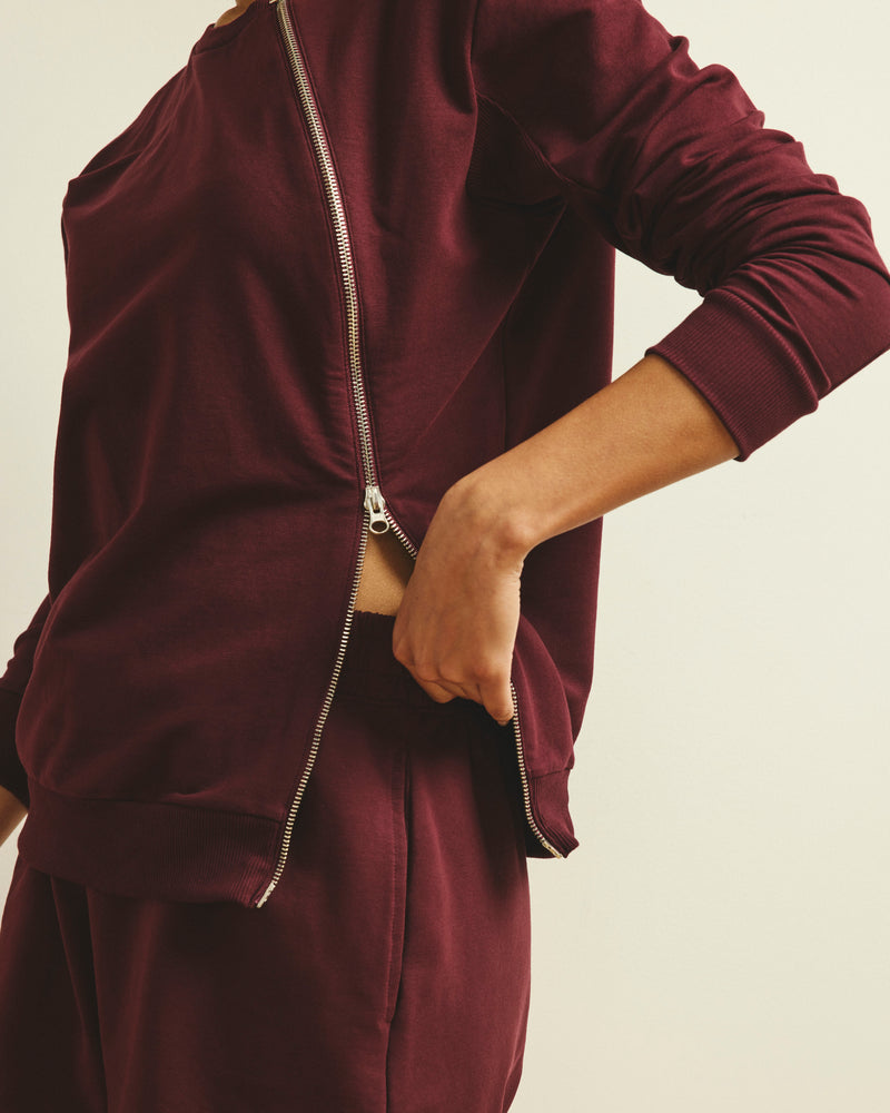Meridien Zip Sweatshirt - Black Cherry