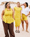 Iconic Stretch Linen Blend Geneva Dress - Yellow Confetti Print | Plus Size & Straight Size Women's Fashion | Universal Standard