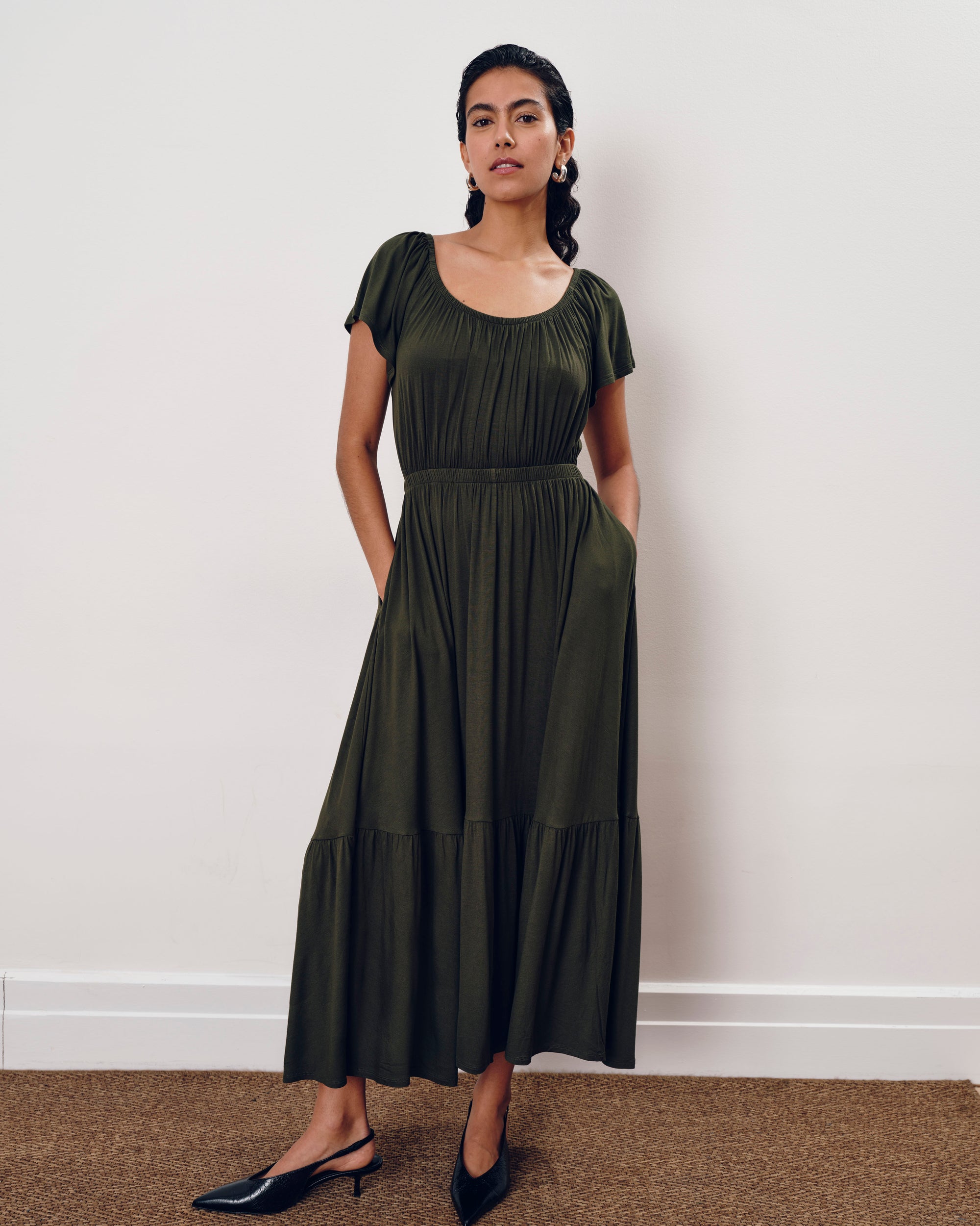 Kahlo Liquid Jersey Dress - Coratina Green | Plus Size & Straight Size Women's Fashion | Universal Standard