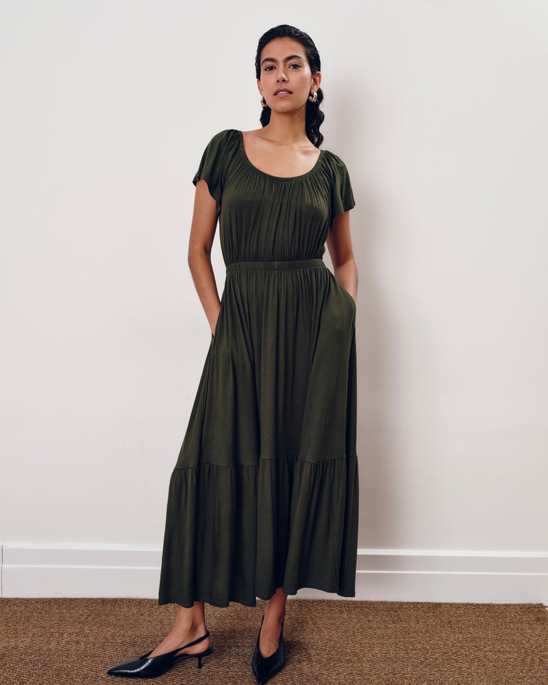 Kahlo Liquid Jersey Dress - Coratina Green | Plus Size & Straight Size Women's Fashion | Universal Standard