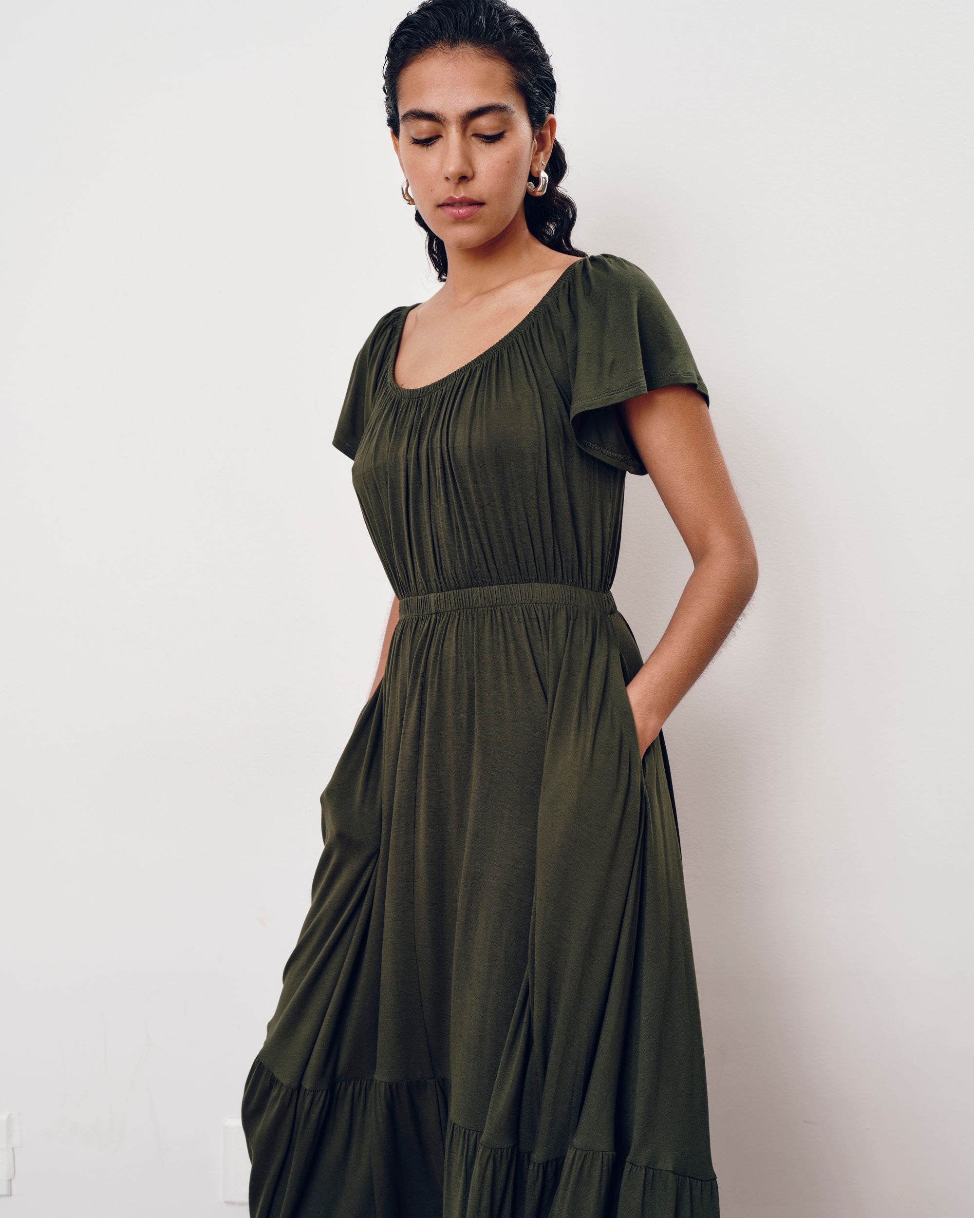 Kahlo Liquid Jersey Dress - Coratina Green | Plus Size & Straight Size Women's Fashion | Universal Standard