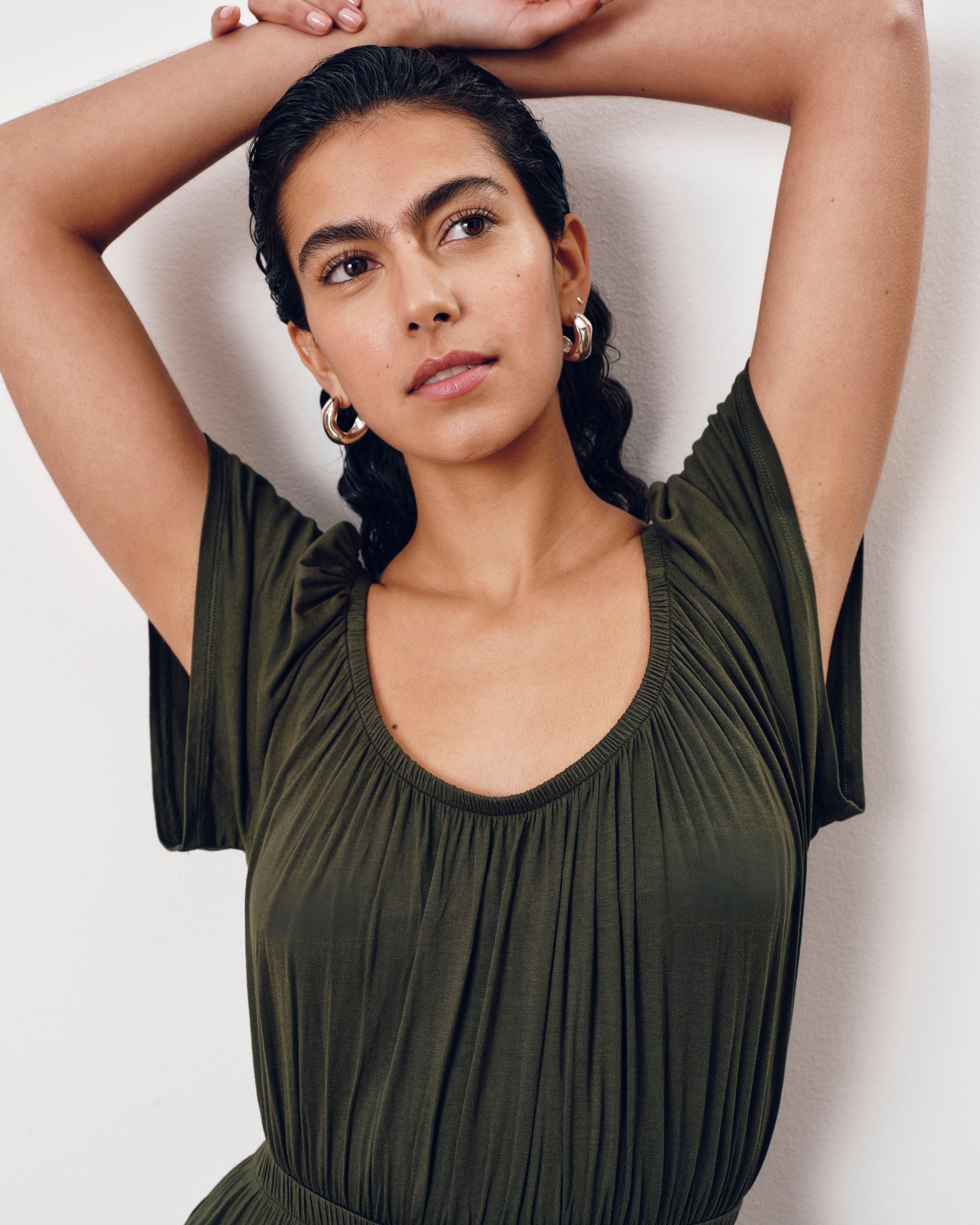 Kahlo Liquid Jersey Dress - Coratina Green | Plus Size & Straight Size Women's Fashion | Universal Standard