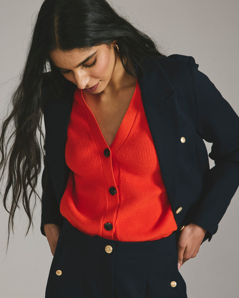 Better-Than-Wool Cardigan - Orange Flame