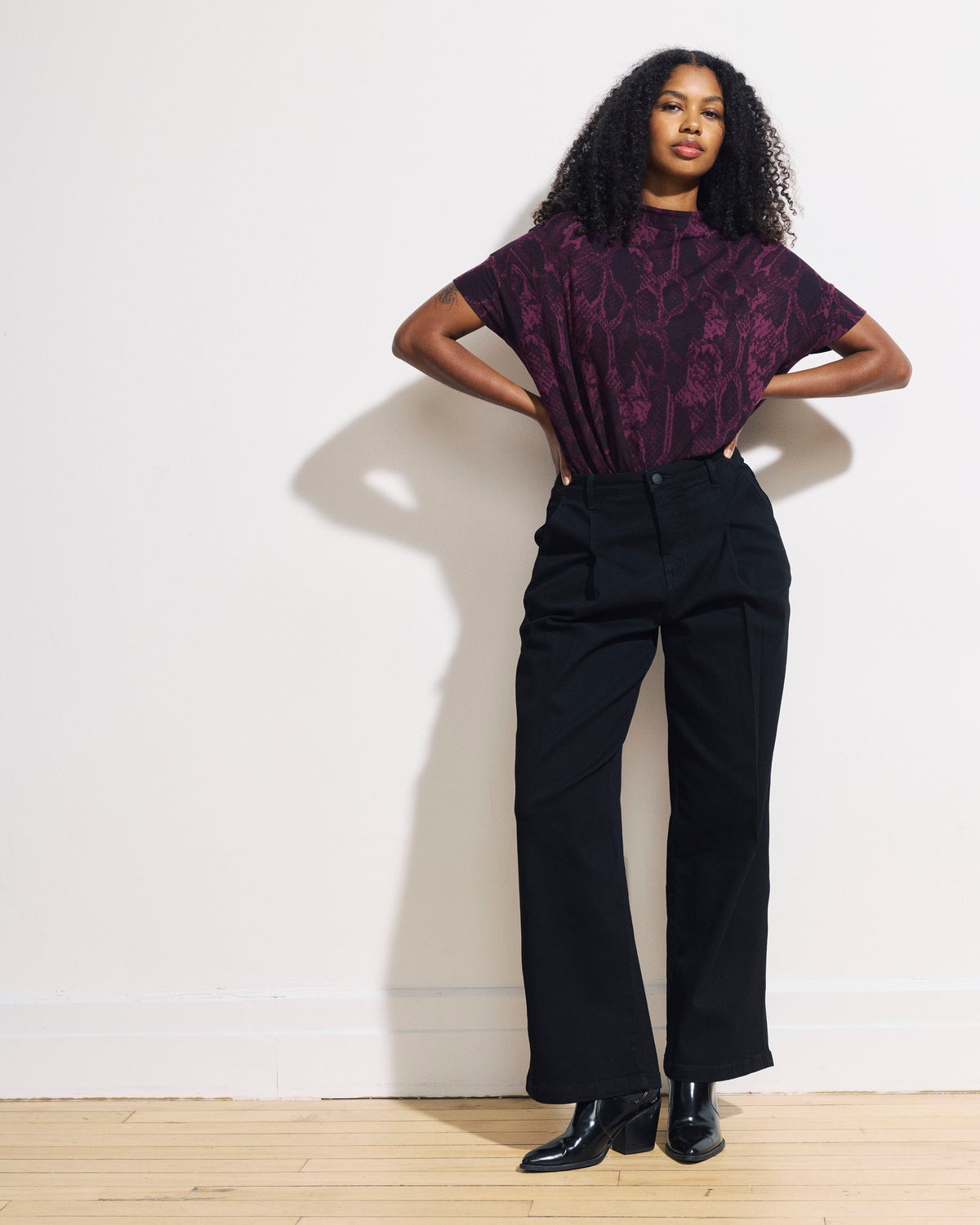 Petra Liquid Jersey Top - Gamay Serpent Print | Plus Size & Straight Size Women's Fashion | Universal Standard