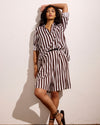 Seaport Tailored Linen Blend Short - Peppercorn Stripe | Plus Size & Straight Size Women's Fashion | Universal Standard