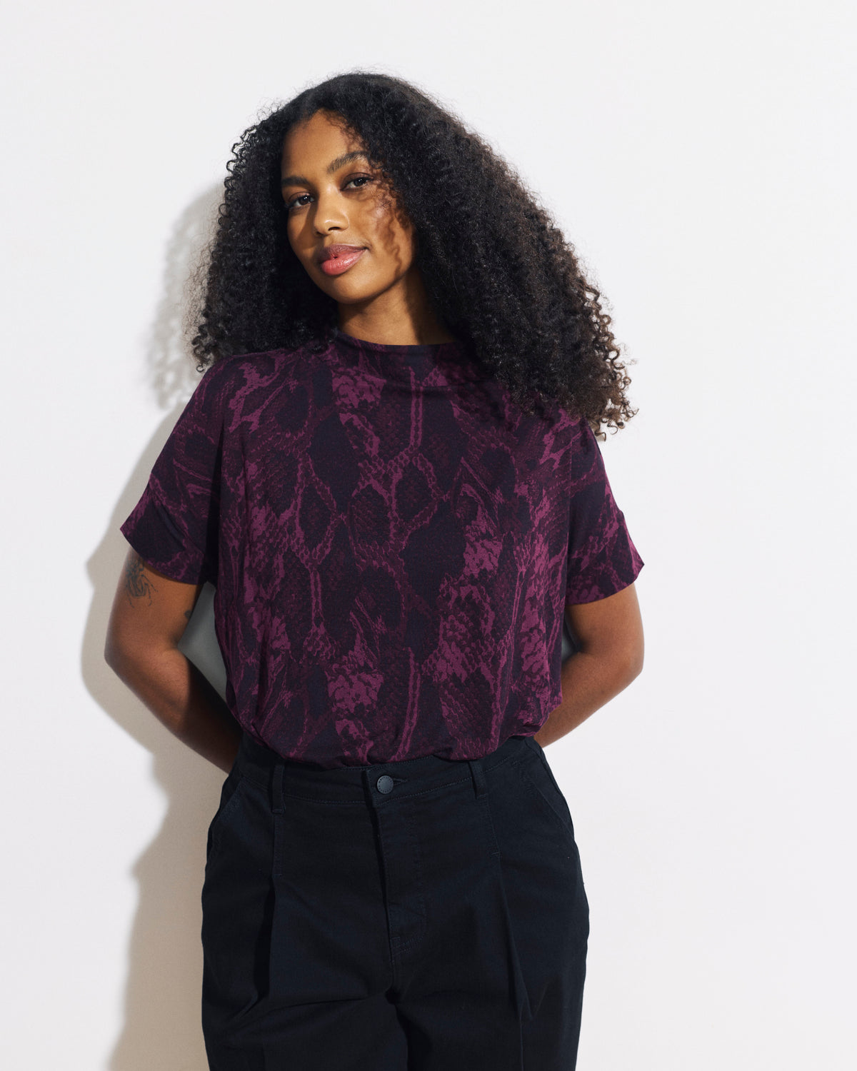 Petra Liquid Jersey Top - Gamay Serpent Print | Plus Size & Straight Size Women's Fashion | Universal Standard
