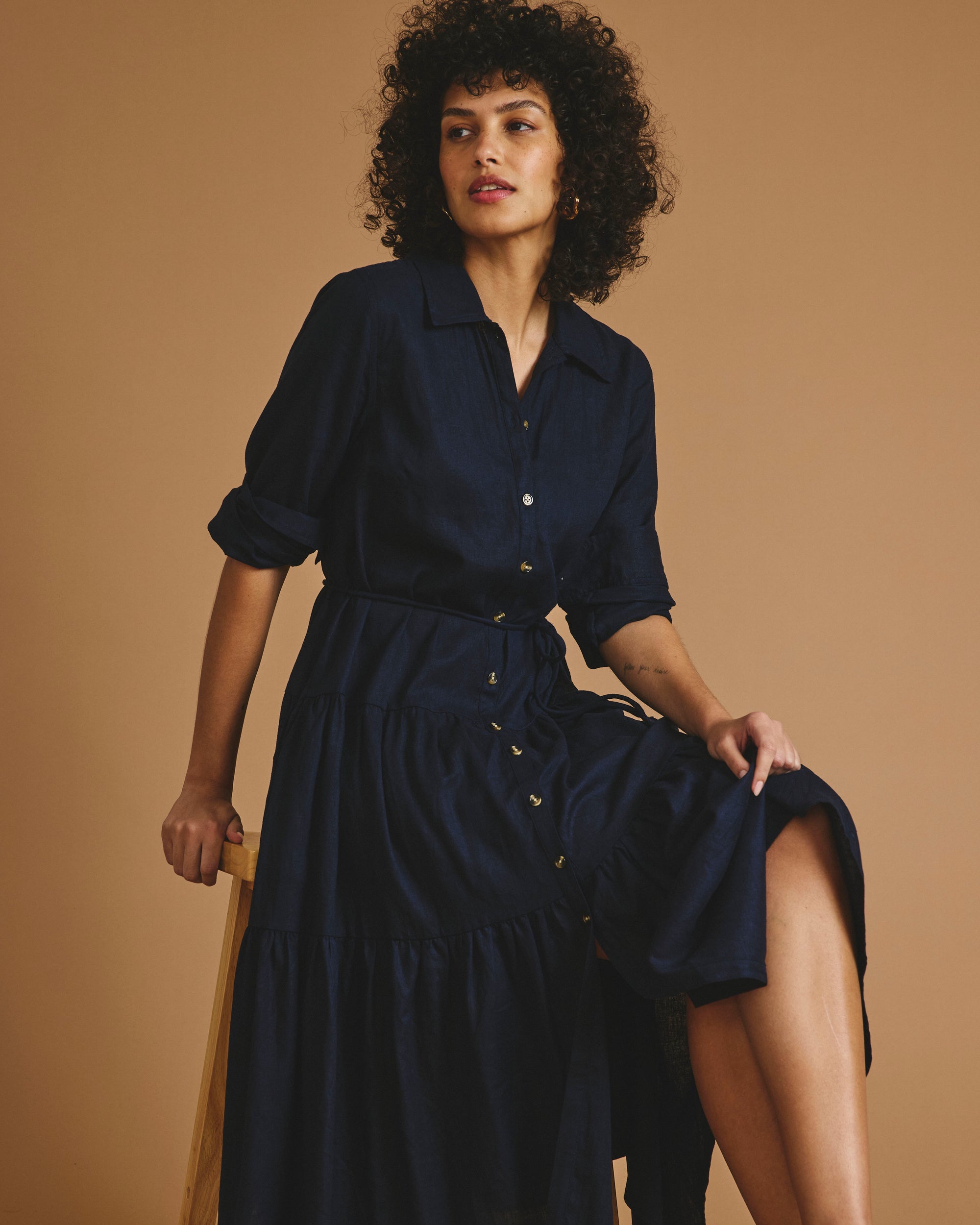 Alix Linen Shirtdress - Navy | Plus Size & Straight Size Women's Fashion | Universal Standard