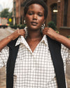 The Artist Oversized Poplin Shirt - White Windowpane Check | Plus Size & Straight Size Women's Fashion | Universal Standard