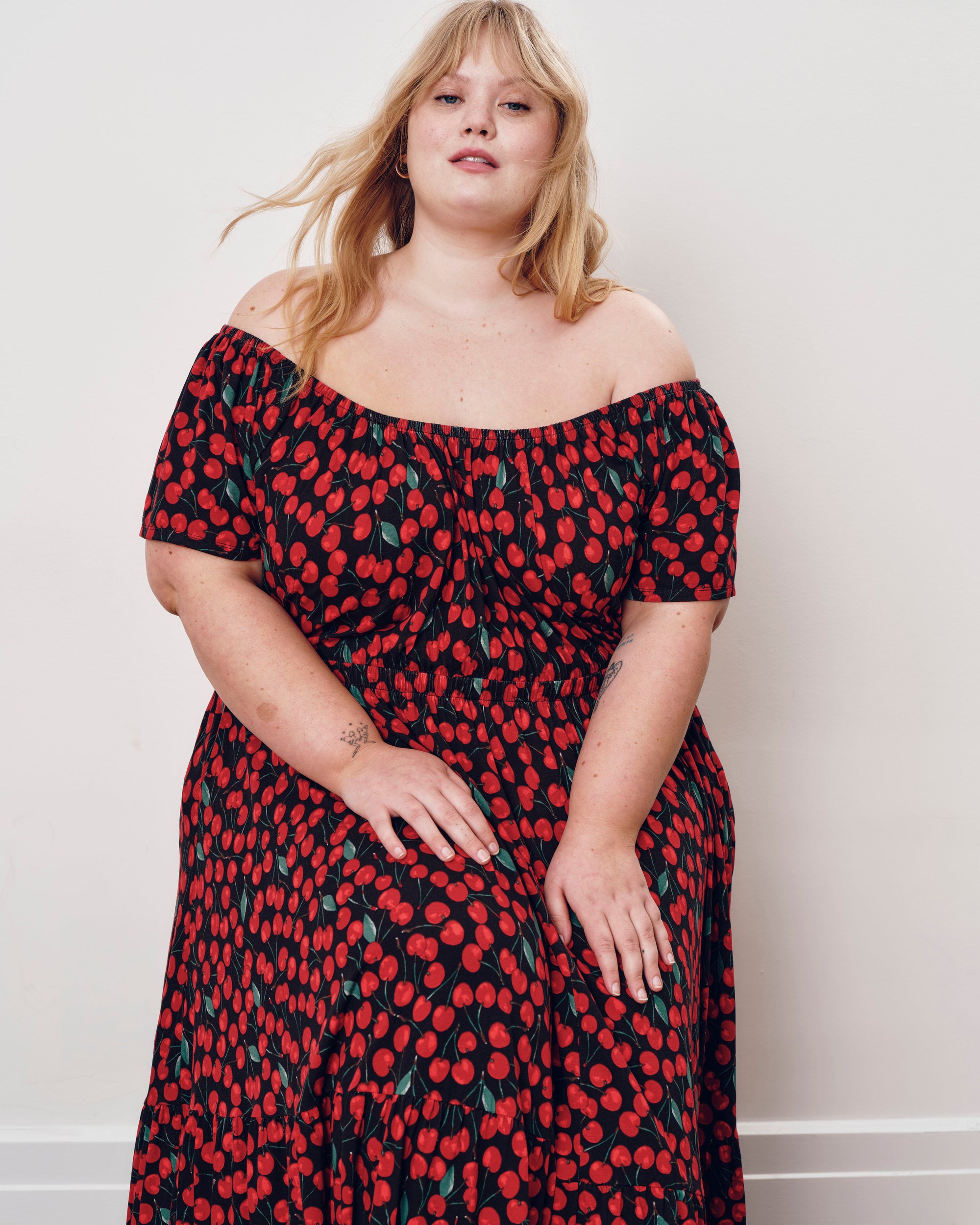 Kahlo Liquid Jersey Dress - Very Cherry Print | Plus Size & Straight Size Women's Fashion | Universal Standard