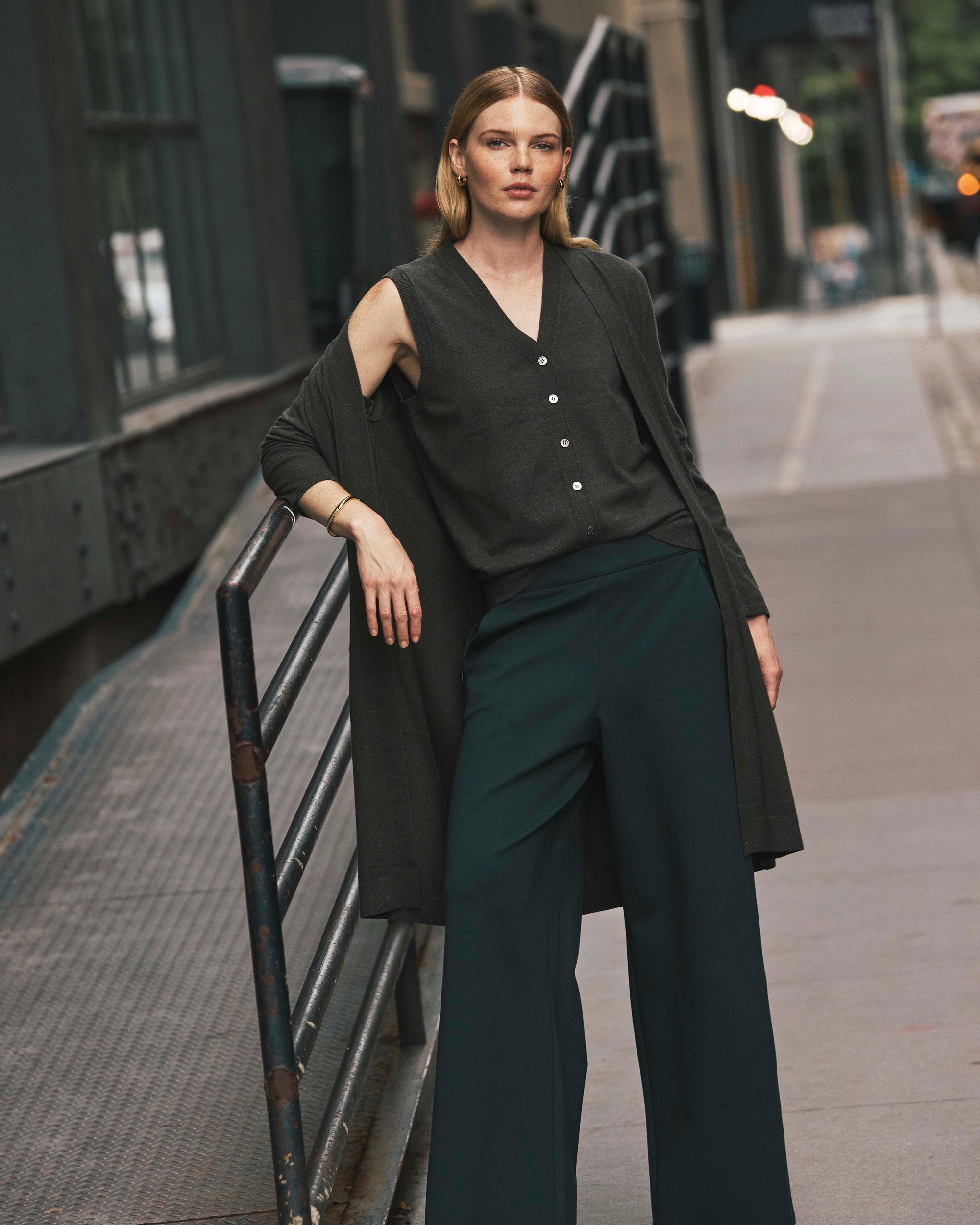 Stephanie Wide Leg Ponte Pants - Green Gemstone | Plus Size & Straight Size Women's Fashion | Universal Standard