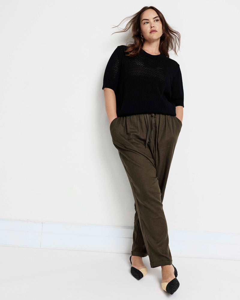 Positano Pointelle Mock Neck Sweater - Black | Plus Size & Straight Size Women's Fashion | Universal Standard