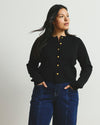 Gabrielle Button-Front Cardigan - Black