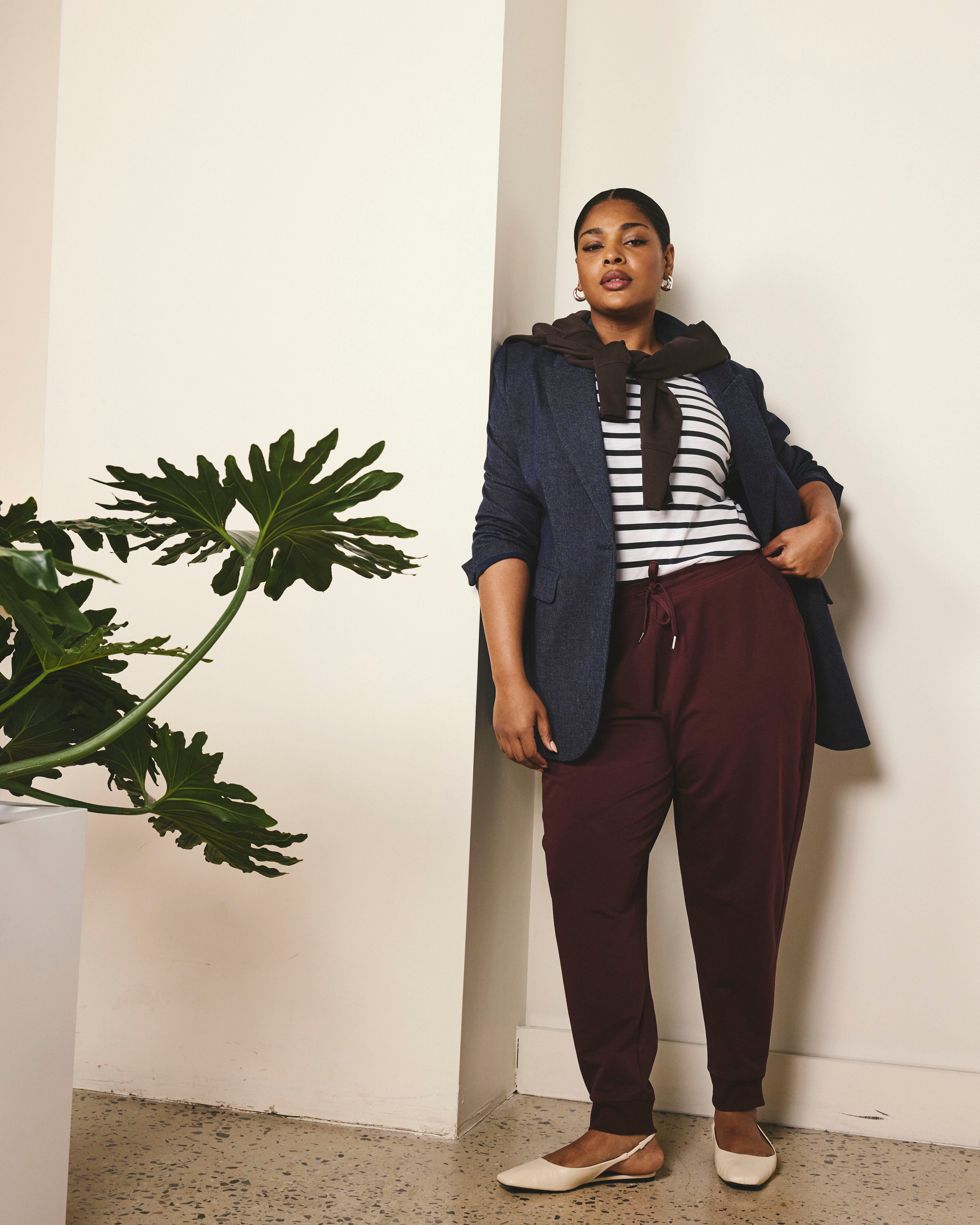 Selma French Terry Jogger - Black Cherry | Plus Size & Straight Size Women's Fashion | Universal Standard