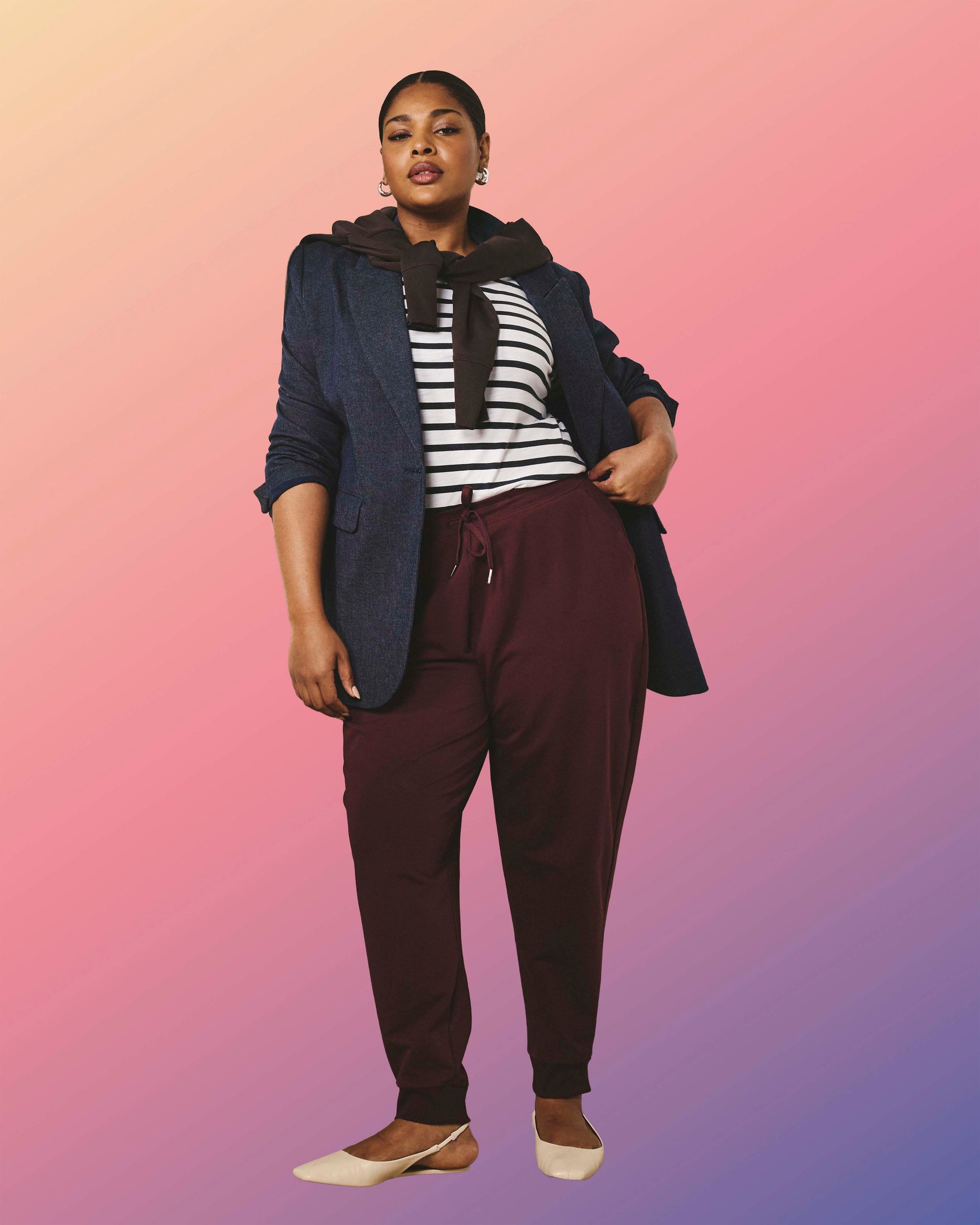 Selma French Terry Jogger - Black Cherry | Plus Size & Straight Size Women's Fashion | Universal Standard