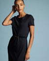 Executive Ponte Dress - Slate Pinstripe