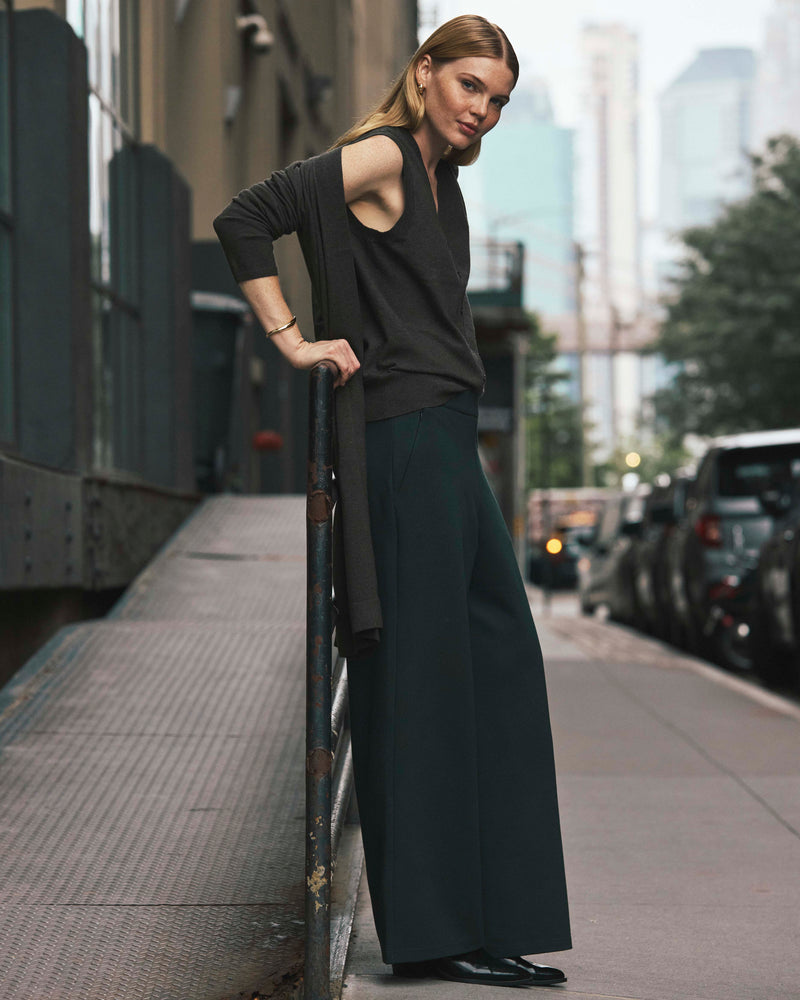 Stephanie Wide Leg Ponte Pants - Green Gemstone | Plus Size & Straight Size Women's Fashion | Universal Standard
