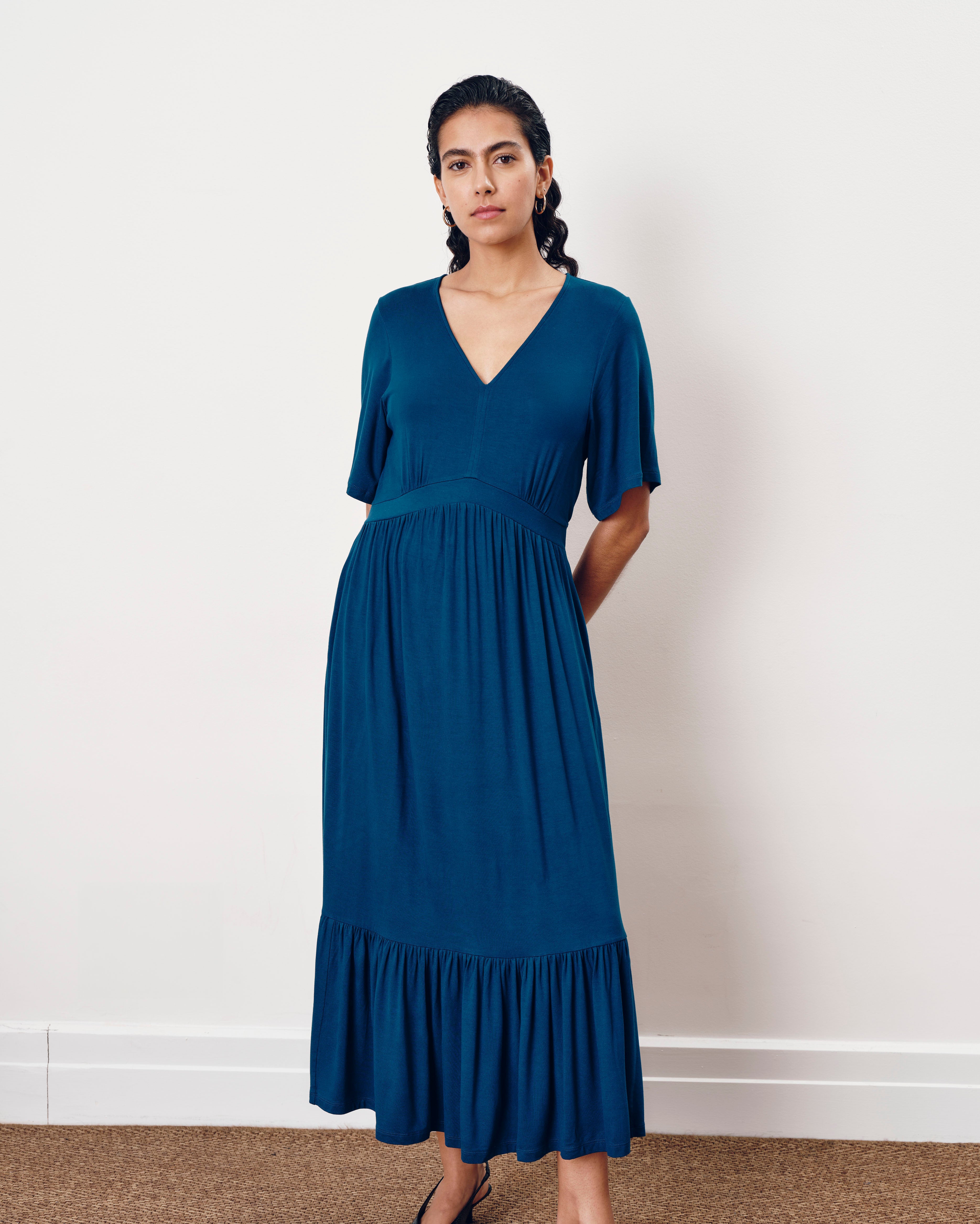 Ravello Liquid Jersey Dress - Blue Teal – Universal Standard
