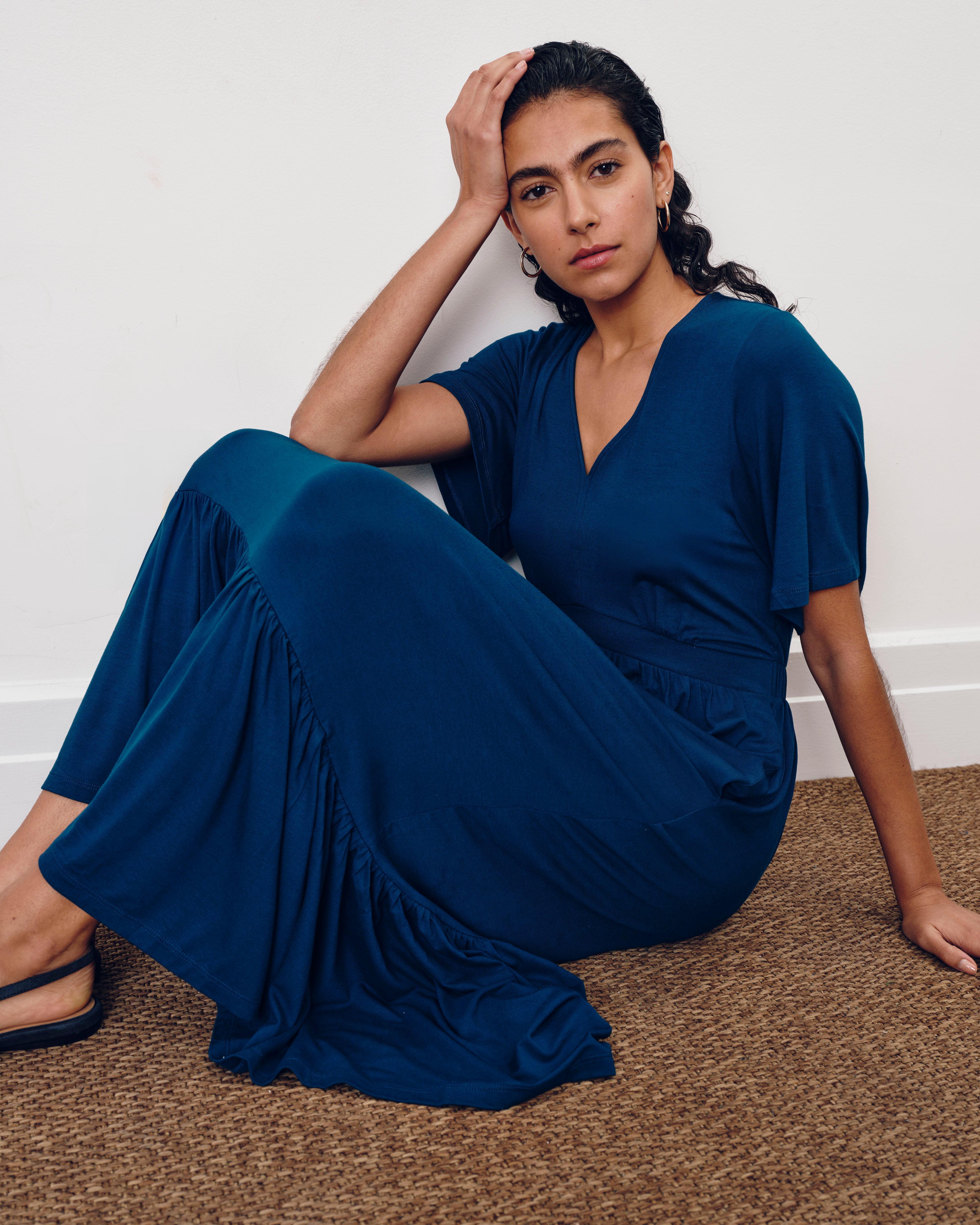 Ravello Liquid Jersey Dress - Blue Teal – Universal Standard