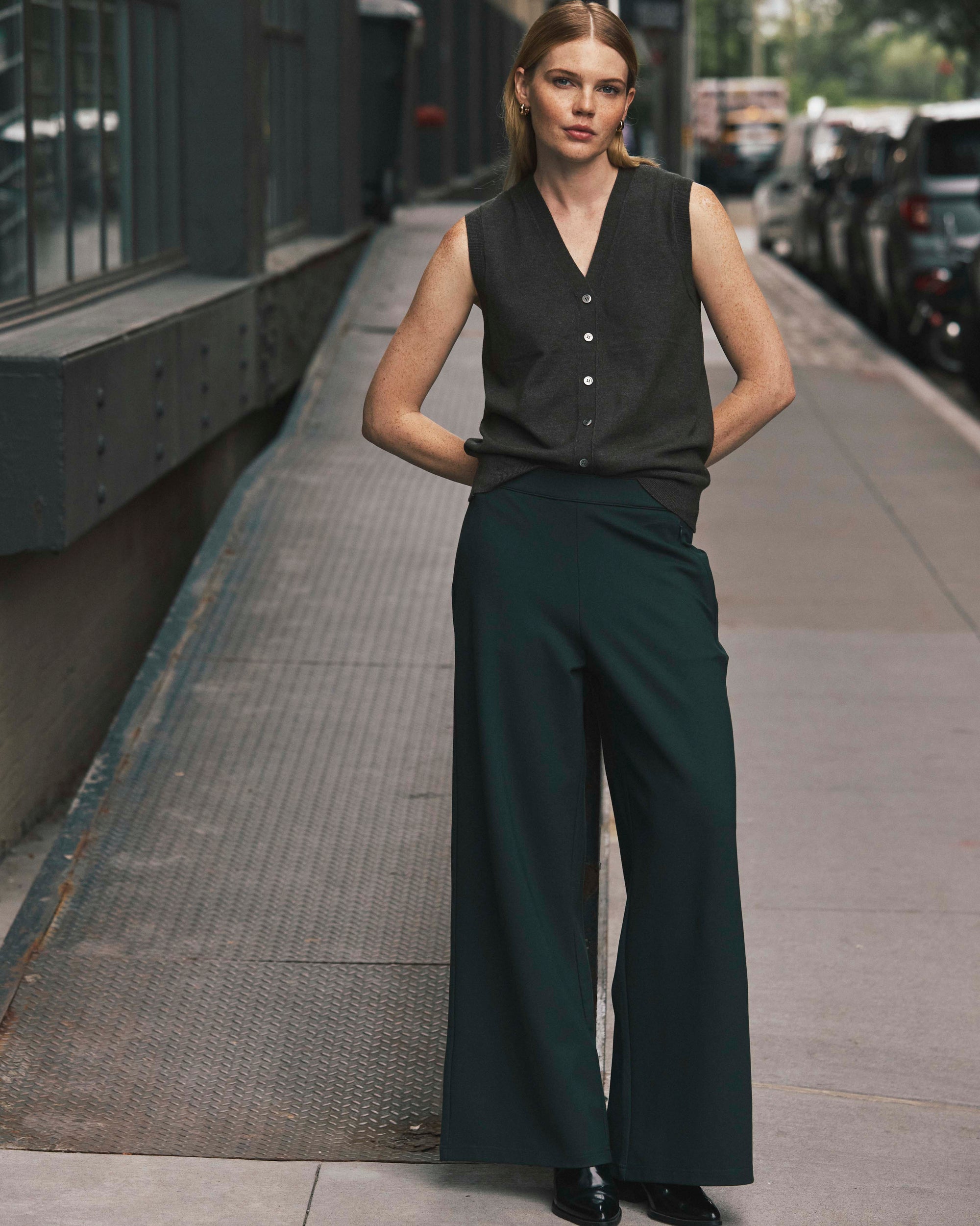 Stephanie Wide Leg Ponte Pants - Green Gemstone | Plus Size & Straight Size Women's Fashion | Universal Standard