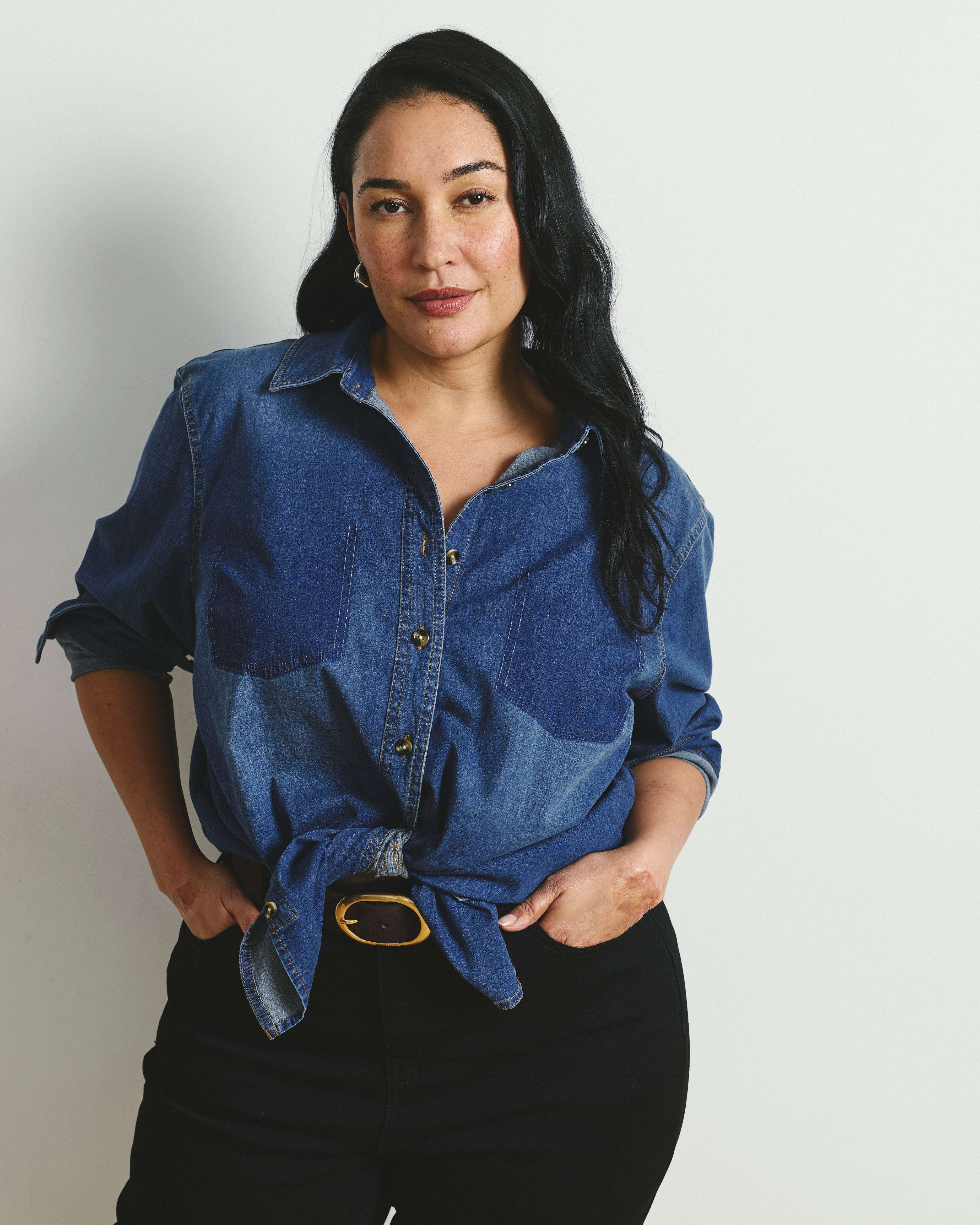 Minimalist Stretch Cotton Chambray Shirt - Woodstock Indigo